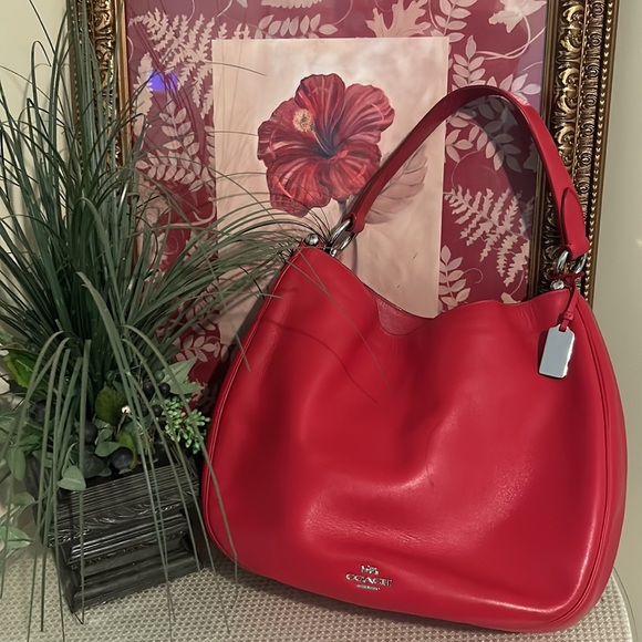 Coach Red Leather Hobo Bag - Picture 2 of 15